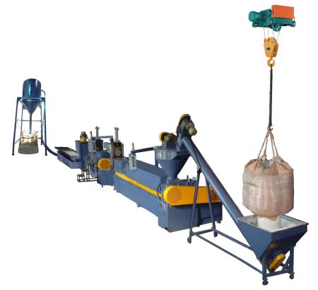 Plastic Powder Waste Recycling Machine (Die-Face Cut with Force-Feeding)